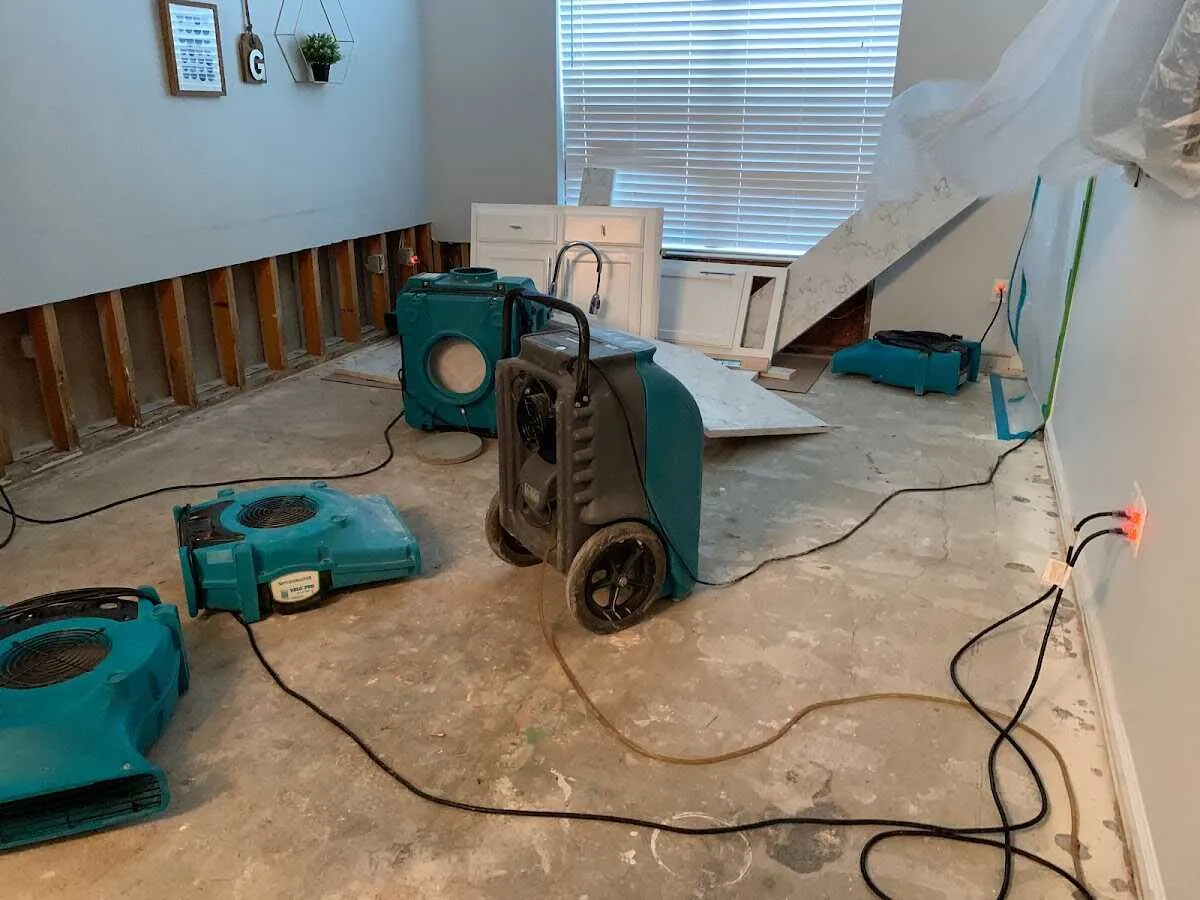 Dehumidifier in flood-cut room for Water Damage Restoration in Taneytown